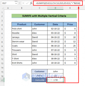 Excel SUMIFS with Multiple Vertical and Horizontal Criteria