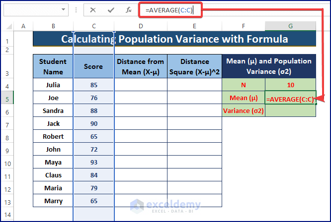 how-to-find-population-variance-in-excel-2-easy-ways