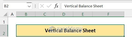 vertical presentation of balance sheet