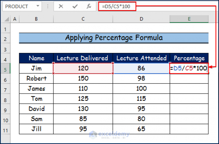 how-to-calculate-lectures-attendance-percentage-in-excel-lecture