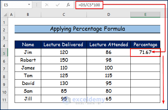 How To Calculate Attendance Percentage In Excel with Steps 