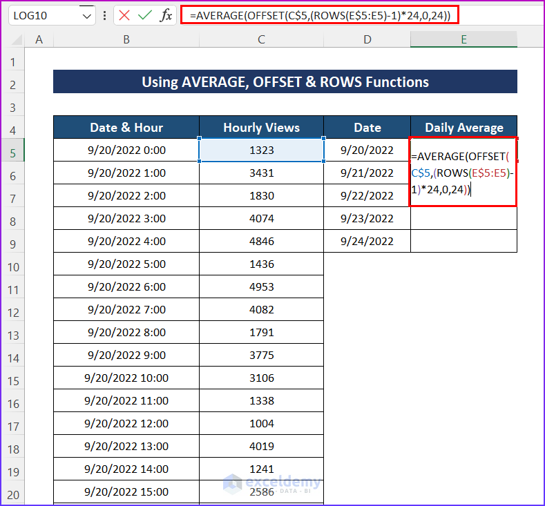 How To Calculate Daily Average In Excel Formula