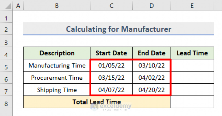 how-to-calculate-lead-time-in-excel-2-suitable-examples