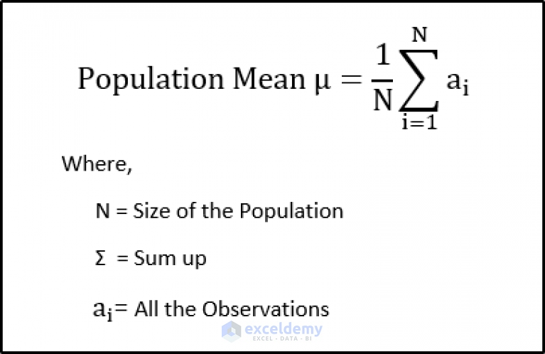 How To Calculate Population Mean In Excel