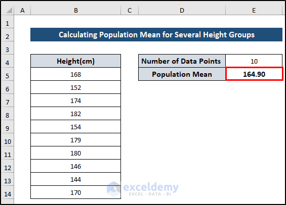 How To Calculate Population Mean In Excel