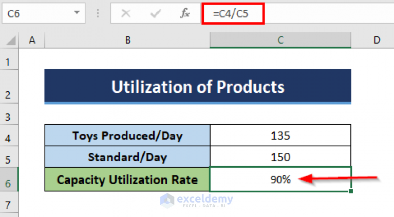 How To Calculate Utilization Percentage In Excel 3 Cases 0119