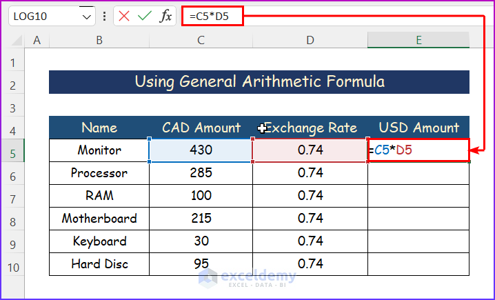 Change Currency To Usd In Excel