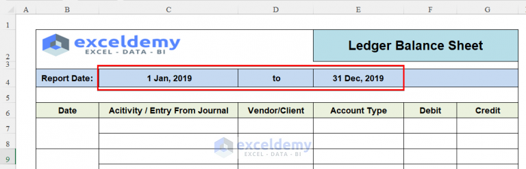 How To Create Ledger Balance Sheet In Excel With Easy Steps