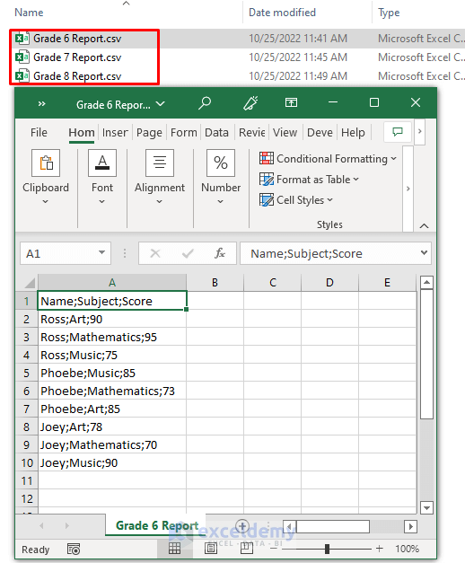 Merge Csv Files Into Multiple Sheets In Excel With Easy Steps 6969