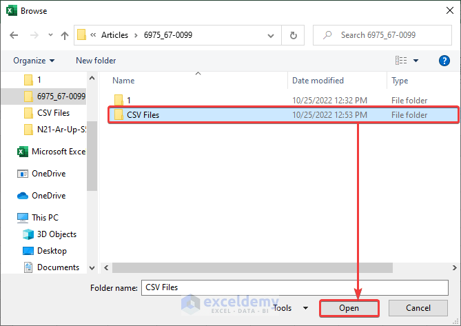Choose Folder Containing CSV Files