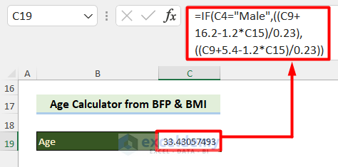 Metabolic Age Calculator In Excel (3 Applications)