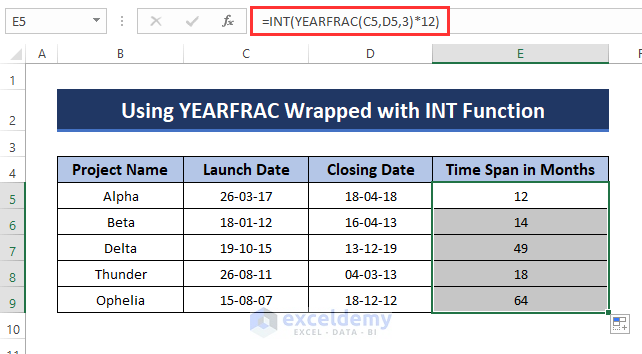  How To Calculate Number Of Months Between Two Dates In Excel 