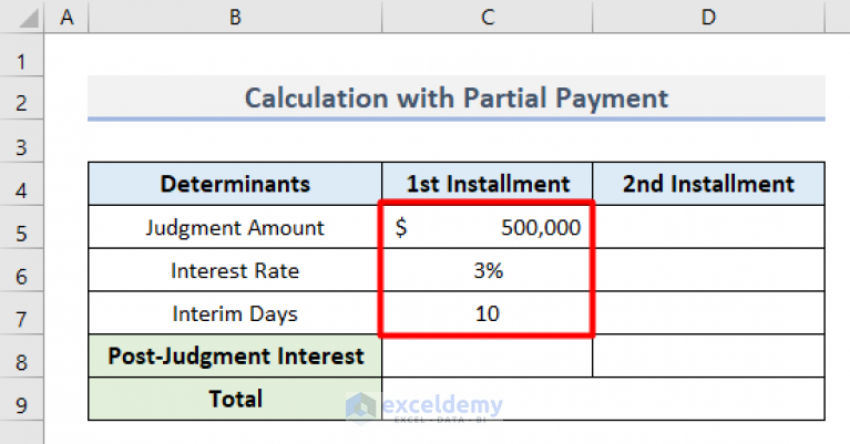 Create Post-Judgment Interest Calculator in Excel (With 2 Cases)