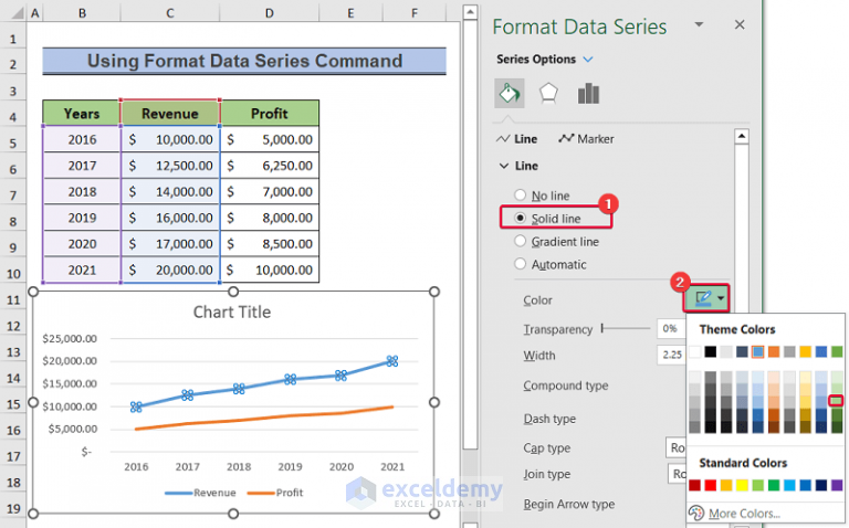 how-to-change-color-of-one-line-in-excel-chart-3-handy-ways