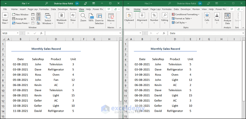 How To Compare 2 Csv Files In Excel 6 Easy Methods Exceldemy 2929