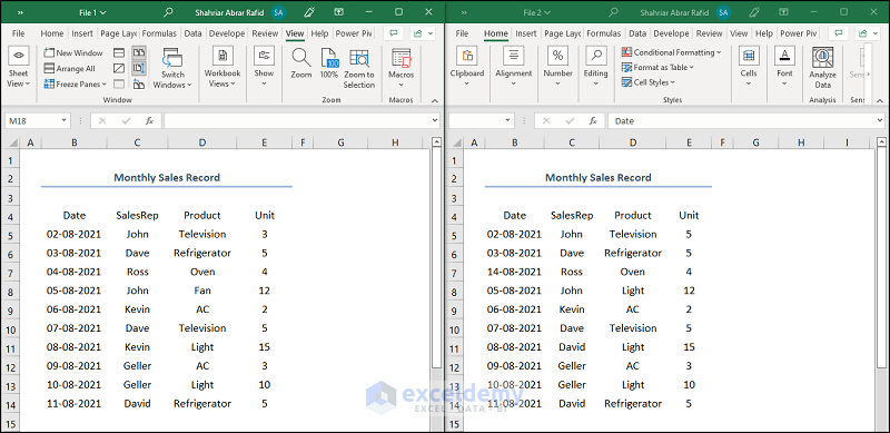 How To Compare 2 CSV Files In Excel 6 Easy Ways ExcelDemy