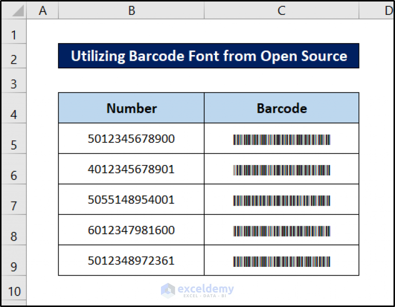 How to Use EAN 13 Barcode Generator in Excel (2 Easy Ways)