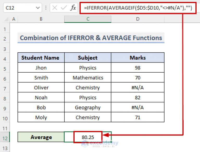 how-to-ignore-n-a-error-when-getting-average-in-excel