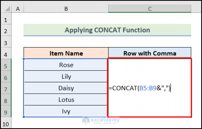 how-to-convert-column-to-row-with-comma-in-excel-3-ways