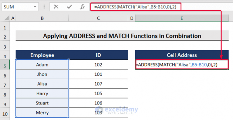 how-to-return-cell-address-of-match-in-excel-3-easy-ways