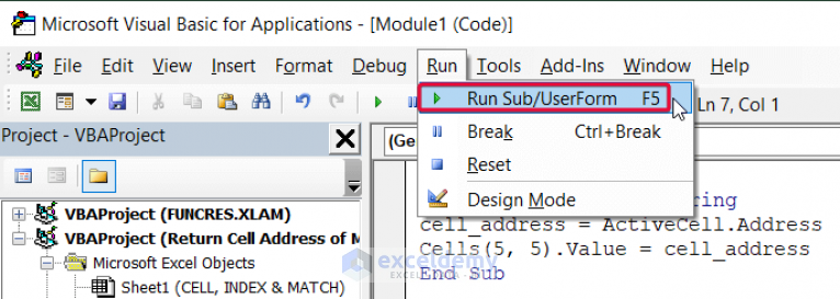 how-to-return-cell-address-of-match-in-excel-3-easy-ways