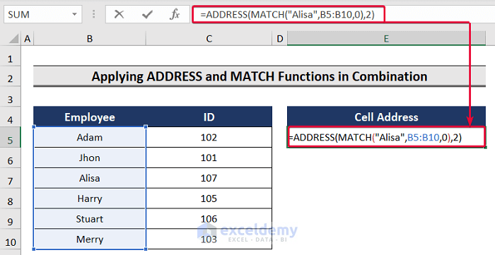 How To Return Cell Address Of Match In Excel 3 Easy Ways 