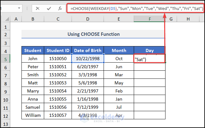 How To Extract Month And Day From A Date In Excel 6 Methods