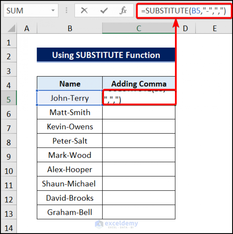 How To Add Comma In Excel At The End 5 Methods ExcelDemy