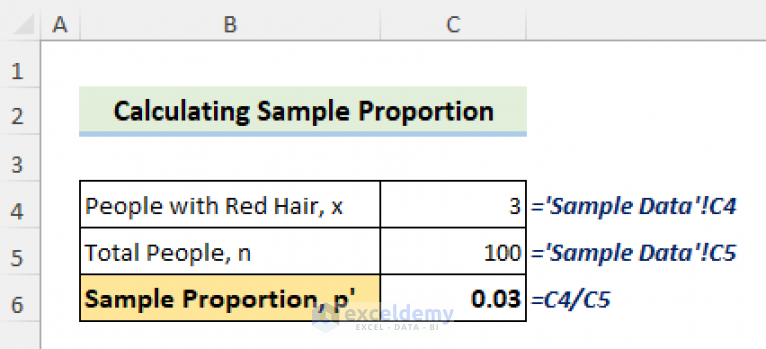 How To Calculate Population Proportion In Excel