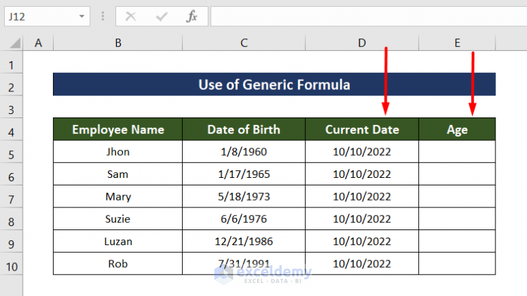 how-to-convert-date-of-birth-to-age-in-excel-3-easy-ways