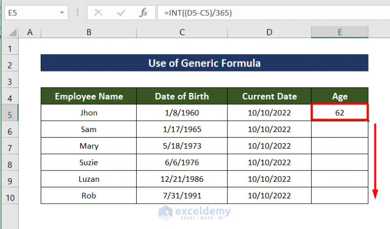 How To Convert Date To Age In Excel