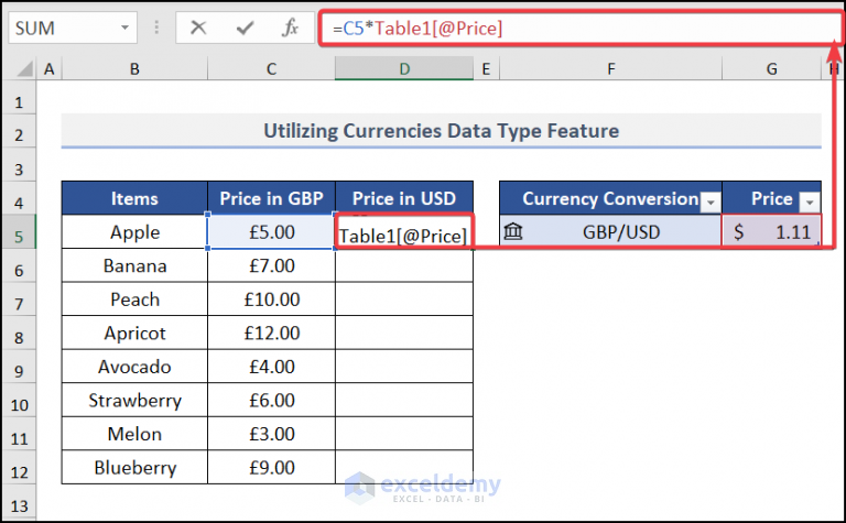 how-to-convert-gbp-to-usd-in-excel-4-suitable-methods