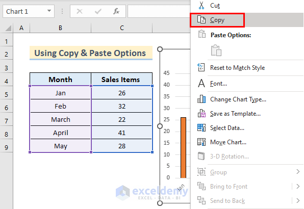 How To Copy A Chart In Excel To Another Sheet