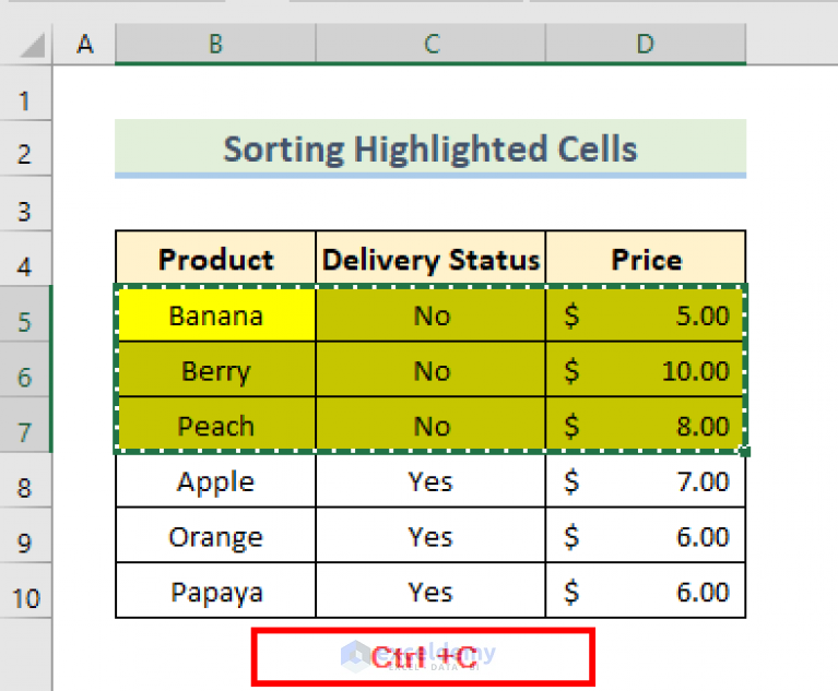 How To View Only Highlighted Cells In Excel