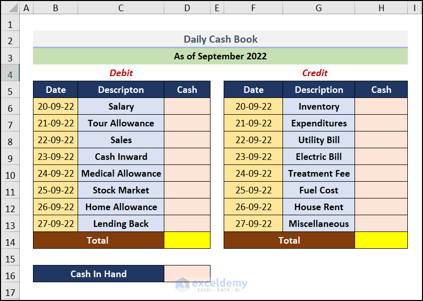 How To Create A Cash Book In Excel With Easy Steps 