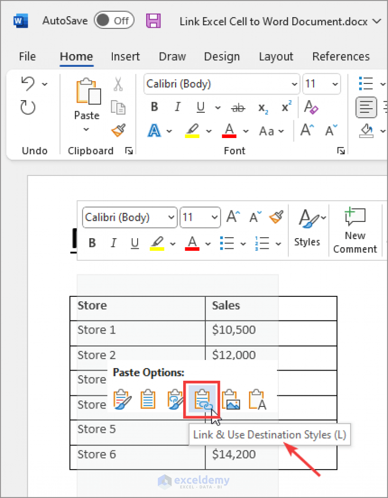 how-to-link-excel-cell-to-word-for-automatic-update-exceldemy