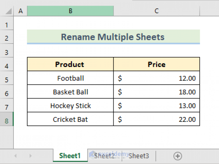  How To Rename Multiple Sheets In Excel With Easy Steps 