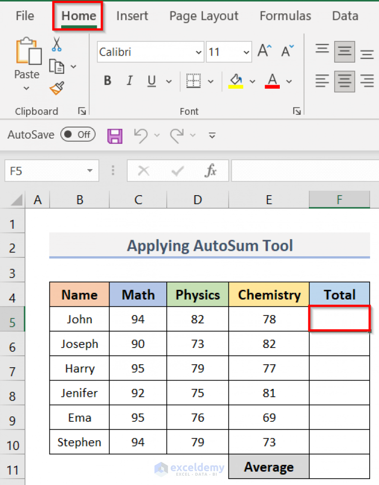 How To Calculate Sum & Average With Excel Formula