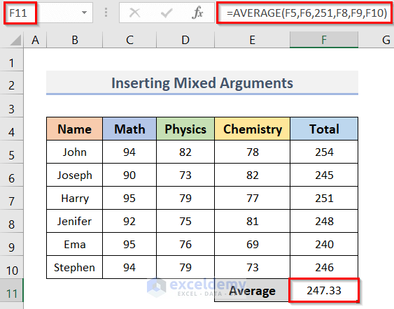 How To Calculate Sum Average With Excel Formula