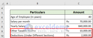 TDS Deduction on Salary Calculation in Excel Format - ExcelDemy