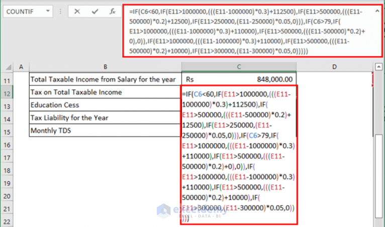 TDS Deduction On Salary Calculation In Excel Format - ExcelDemy