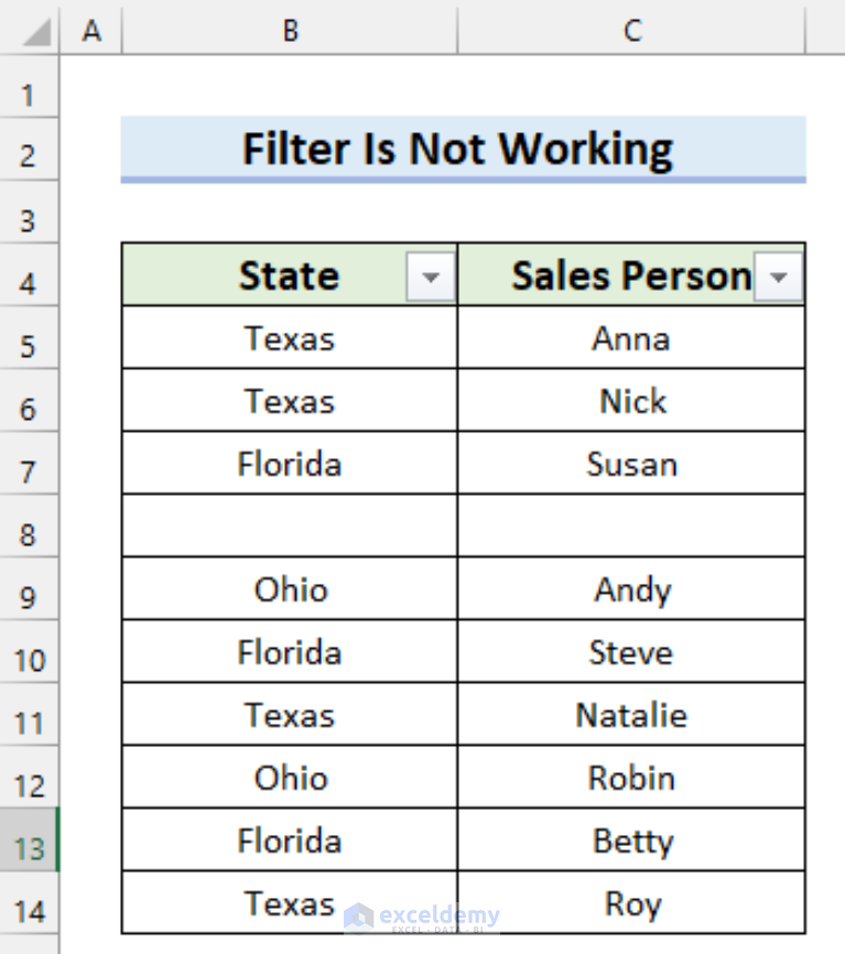 fixed-excel-filter-not-working-after-certain-row-exceldemy