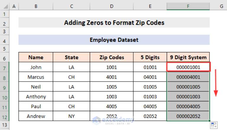 how-to-format-zip-code-to-5-digits-in-excel-5-easy-methods