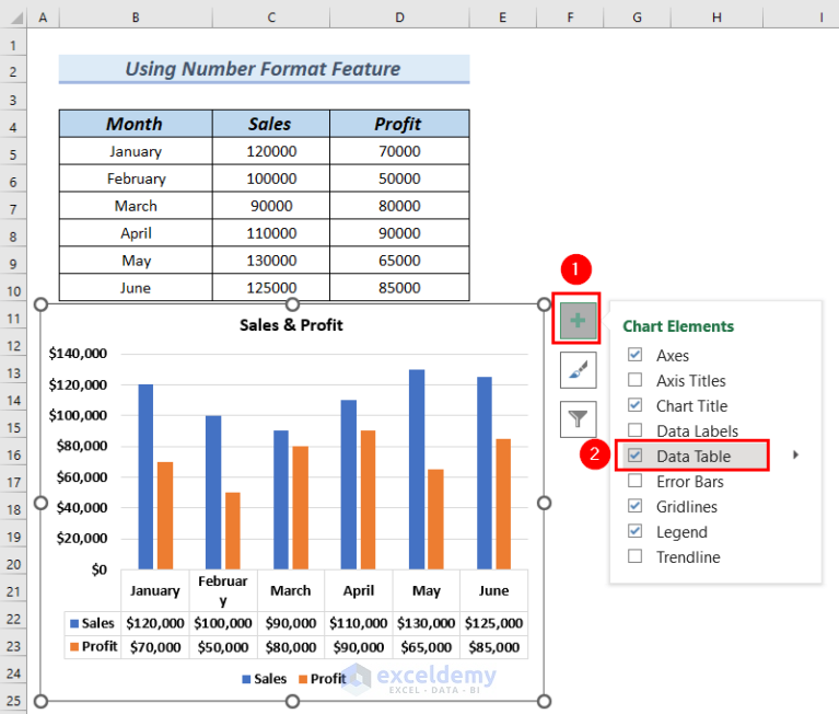 Chart Data Table Number Format 