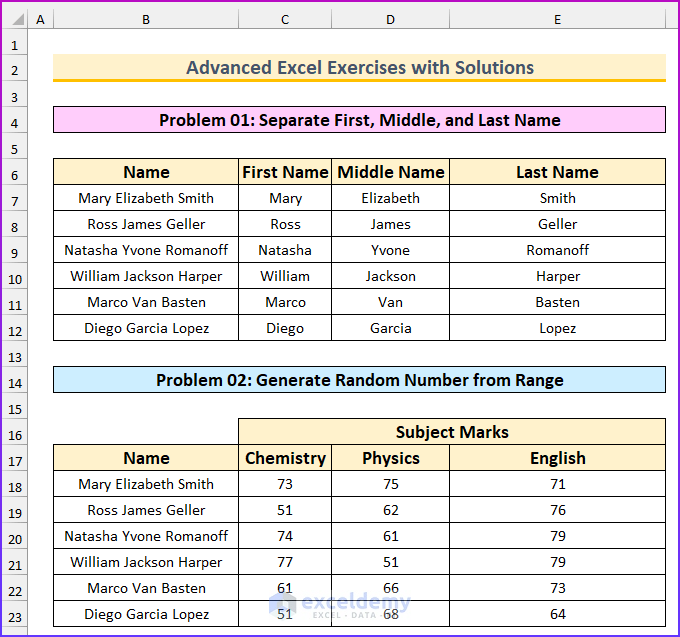 excel assignments for practice with solutions