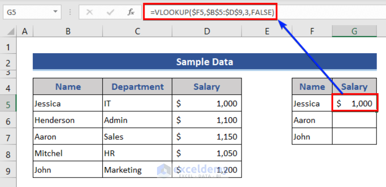 How To Copy VLOOKUP Formula In Excel 7 Easy Methods 