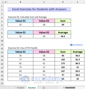 Excel Exercises for Students with Answers - ExcelDemy