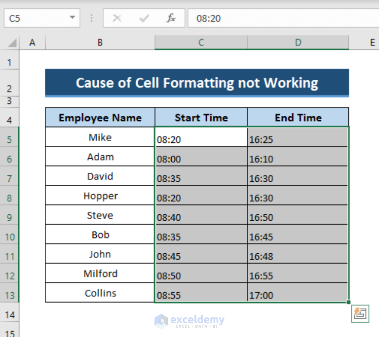 Solved Excel Formatting Not Working Unless Double Click Cell 3217