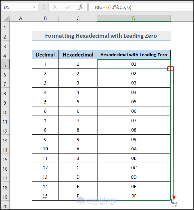 Format Hex Numbers In Excel With Leading Zero with Quick Steps 