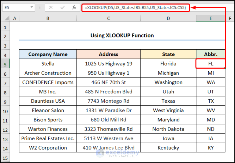 State To State Abbreviation Excel